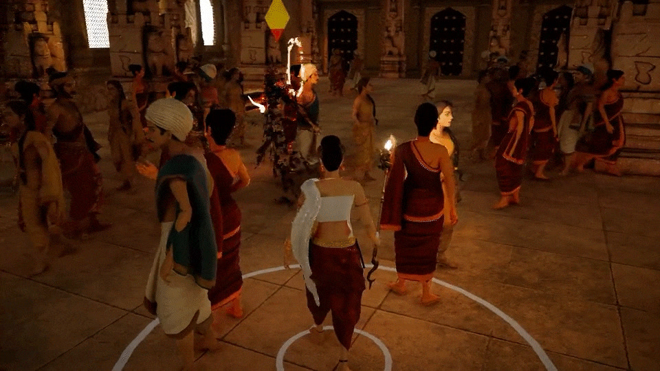 Crowd blending sequence